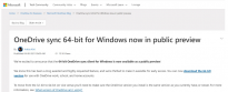 微软Windows版OneDrive终于发布64位版本 占用内存更多