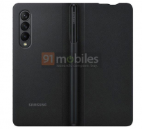 三星Galaxy Z Fold3官方保护壳渲染图曝光 S Pen夹在手机壳后侧