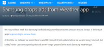 三星开始在天气App中删除广告 相关更新将在今年晚些时候完成