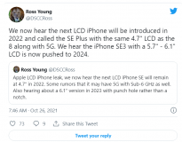 爆料：iPhone SE Plus 5G明年发布 预计4.7英寸屏幕刘海设计