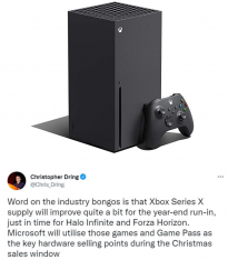 曝微软Xbox Series X游戏主机供应或将在今年年底改善 PS5销量大幅增长