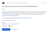 谷歌将停止Chrome 48及更早版本数据同步功能 Chrome 96稳定版本更新