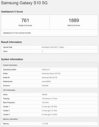 三星Galaxy S10/Note 10现身Geekbench 明年1月获提供One UI 4.0