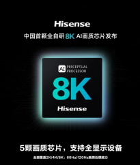 海信正式发布中国首颗8K AI画质芯片：支持全通路12bit 7897个颜色点控制