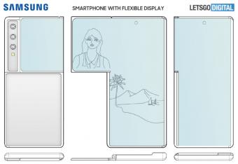 三星全新折叠屏手机专利曝光：左上角显示屏延伸到背面