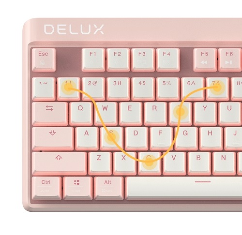 DELUX多彩KM18客制化键盘怎能不心动！粉红佳人，打造女生时尚桌面(图4)