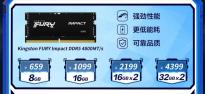 金士顿推出 FURY Impact DDR5 笔记本内存，16GB单条1099 元