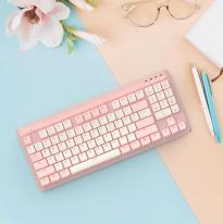 DELUX多彩KM18客制化键盘怎能不心动！粉红佳人，打造女生时尚桌面