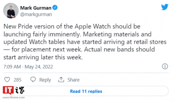 曝苹果2022款Apple Watch“骄傲”表带下周发布 新配色及相应表盘