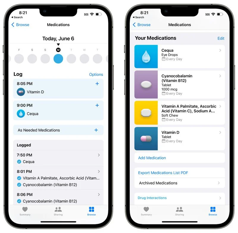 iOS 16和watchOS 9添加对追踪药物的支持 对Activity应用程序支持