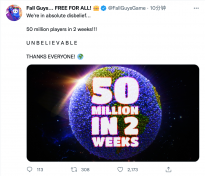 《糖豆人》免费版上线两周后达到五千万玩家 支持跨平台互通