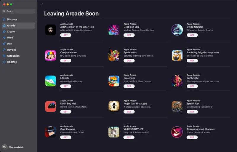 新的应用程序商店部分揭示15款游戏即将离开苹果游戏厅