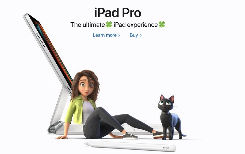 Apple TV+动画电影《幸运》流媒体播放，占据苹果官网主页