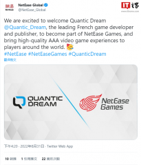 网易宣布收购游戏开发商 Quantic Dream，作品主要有《暴雨》《超凡双生》等