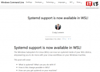 微软： Win 11/10 的 Linux 子系统新预览版支持 systemd