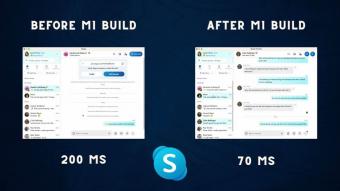 适配 M1 芯片的新版 Skype 响应时间是此前版本的三分之一左右