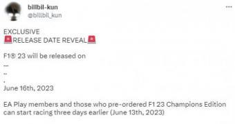 消息称赛车年货《F1 23》将于6月16日发售