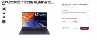 LG 新款gram SuperSlim笔记本海外上架       售价 1700 美元起
