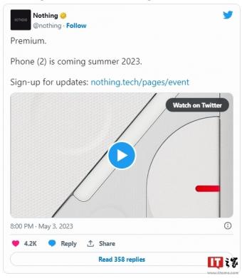 Nothing Phone 2手机将于今年夏天推出      采用高通骁龙8系列处理器