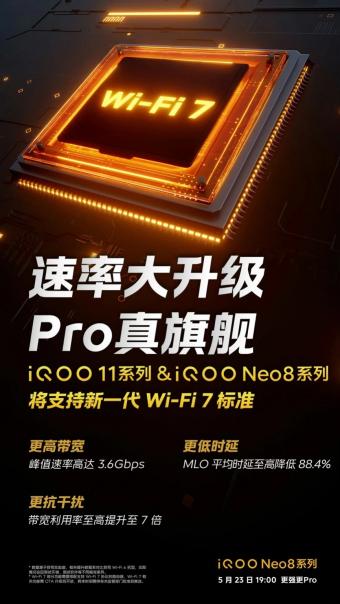 iQOO Neo8 系列手机预热：支持新一代 Wi-Fi 7 标准，16GB LPDDR5X 超大内存