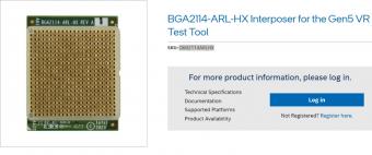 英特尔 Arrow Lake-HX“ARL-HX”的测试工具现身英特尔官网：采用 BGA 2114 设计