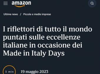 亚马逊意大利站宣布：“意大利制造日”活动定于5月29日至6月2日举办