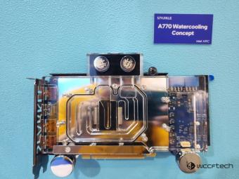 Sparkle 撼与科技A770 水冷型号展出：采用Bitspower水冷头的定制 PCB 设计