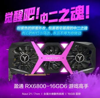 盈通RX 6800 游戏高手显卡京东百亿补贴到手价 2799 元