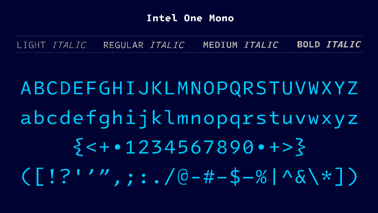英特尔发布新的开源等宽字体“Intel One Mono”：涵盖200 多种拉丁文字的语言