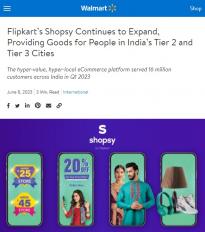 Flipkart的Shopsy应用下载量突破1.75亿次：90%的新客户年龄在35岁以下