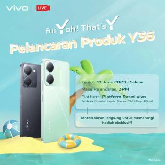 vivo将于6月13日在马来西亚推出vivo Y36 5G手机：内置 5000mAh 电池，支持 44W 充电