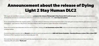 《消逝的光芒 2》官宣：第二个大型 DLC 延期至2024年发布