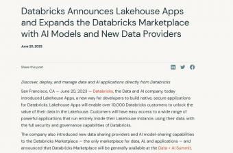 Lakehouse 原生应用及基于“人工智能模型共享机制”所分发的模型，将于明年推出预览版本