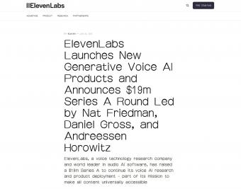 全球首个 AI 流媒体频道AI Radio背后的Elevenlabs收到1900 万美元融资