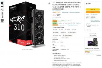 AMD Radeon RX 7900 XTX 显卡618 大促价719美元