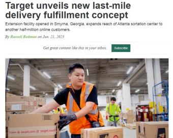 Target将在乔治亚州的Smyrna设立新的配送中心：让消费者享受次日送达