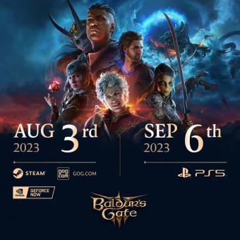 《博德之门 3》将于8月3日首发于 PC 平台，9月6日将在PlayStation 5 平台发布