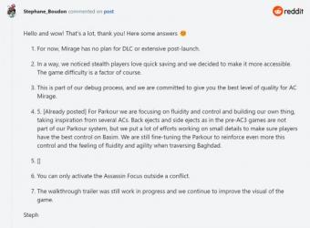 《刺客信条：幻景》没有计划推出DLC或其他发售后内容