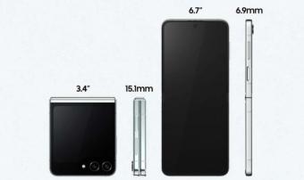 三星Galaxy Z Flip5 手机的高清宣传图曝光：外屏尺寸较上代更大，呈“文件夹”形状