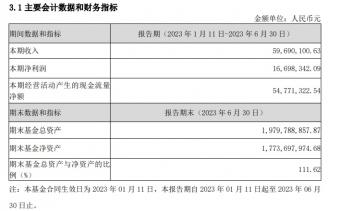 2023年上半年嘉实京东仓储基础设施REIT收入5969万元