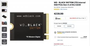 西部数据 WD BLACK SN770M 在海外推出：支持 PCIe 4.0，1TB 售价 130 美元