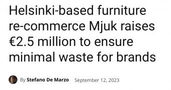 欧洲家具电商平台Mjuk宣布成功获得250万欧元融资