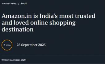 68%的消费者将亚马逊印度站作为首选的在线购物目的地