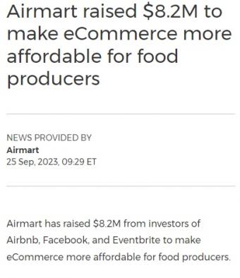 社区团购电商平台Airmart从Airbnb、Facebook和Eventbrite的投资者筹集820万美元