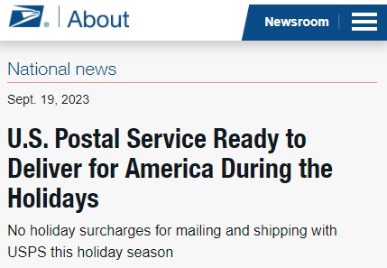 USPS宣布：做好旺季交付准备，今年的旺季期间不会收取任何额外附加费