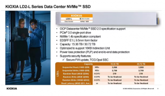 铠侠新款 30.72TB 的 LD2 L 系列数据中心 NVMe SSD推出