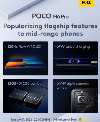POCO M6 Pro 4G登场，64MP主摄+67W快充引领未来